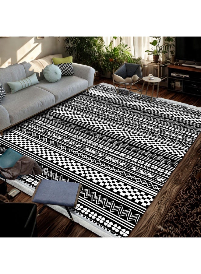 SMART HOME Large padded floor mat with a soft velvet surface and non-slip backing - Living room rug - Majlis rug - Lounge rug - Luxurious decorative rug - Elegant rug with modern patterns for living rooms and majlis - Size 350x250 cm - Suitable for everyday use and entertaining - Image 5